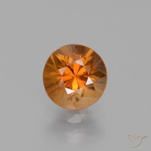 1.51ct 자연스러운 흙빛 오렌지 지르콘, 둥근, VS