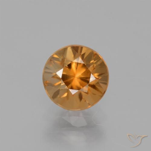1.67ct 자연스러운 미디엄 오렌지 지르콘, 둥근, VS