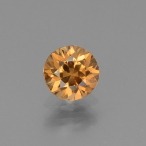 1.26캐럿 천연 골든 지르콘, 라운드 컷, 6.05 mm, VVS