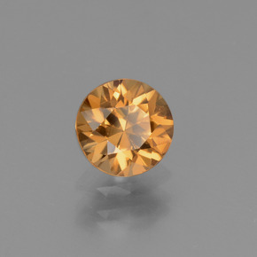 1.26캐럿 천연 골든 지르콘, 라운드 컷, 6.05 mm, VVS