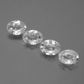 3.73캐럿 천연 화이트 지르콘 보석, 타원형 컷, 6.7×4.9 mm, VS