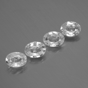 3.73캐럿 천연 화이트 지르콘 보석, 타원형 컷, 6.7×4.9 mm, VS