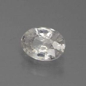 1.01캐럿 천연 화이트 지르콘, 타원형 컷, 6.8×5 mm, VS