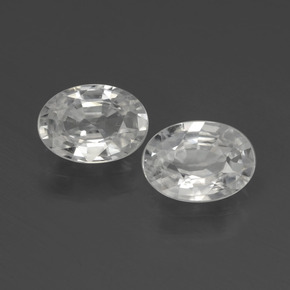 2.21캐럿 천연 화이트 지르콘 보석, 타원형 컷, 9.2×5.1 mm, VVS