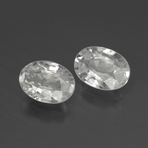 2.21캐럿 천연 화이트 지르콘 보석, 타원형 컷, 9.2×5.1 mm, VVS