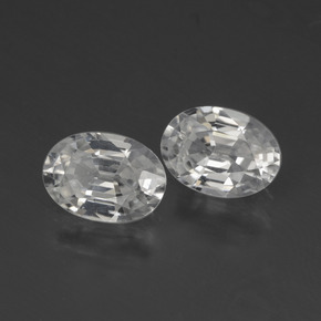 2.27캐럿 천연 화이트 지르콘 보석, 타원형 컷, 7×5 mm, VS