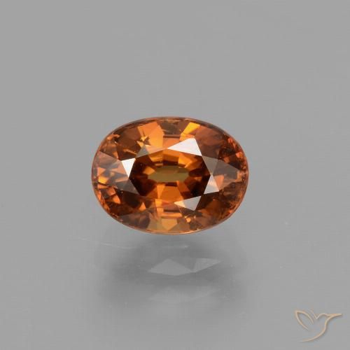 2.47ct 자연스러운 미디엄 다크 오렌지 지르콘, 타원형, VS
