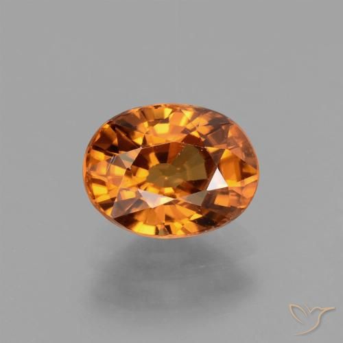 2.30ct 자연스러운 살구 오렌지 지르콘, 타원형, VS