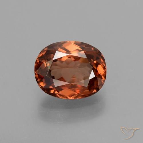 2.09ct 자연스러운 미디엄 오렌지 지르콘, 타원형, VS