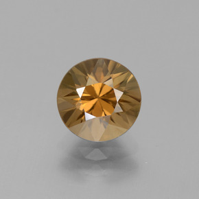 2.61캐럿 천연 골든 옐로우 지르콘, 라운드 컷, 7.62 mm, VVS