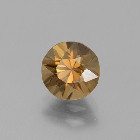 2.61캐럿 천연 골든 옐로우 지르콘, 라운드 컷, 7.62 mm, VVS