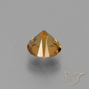 2.10캐럿 천연 골든 브라운 지르콘, 라운드 컷, 7.05 mm, VVS