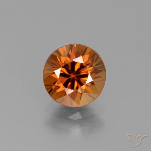 2.30ct 자연스러운 미디엄 오렌지 지르콘, 둥근, VS