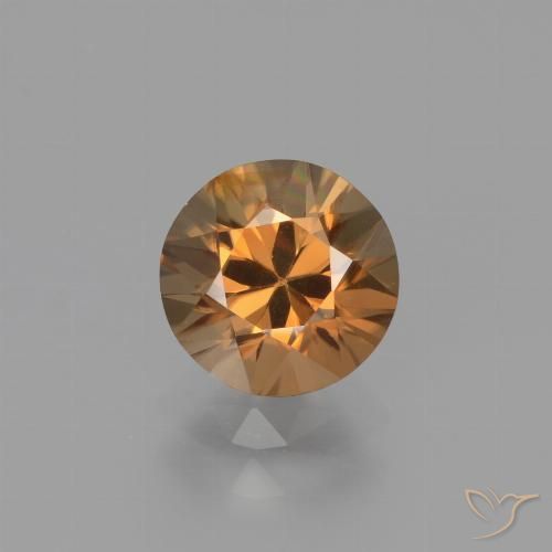 1.82ct 자연스러운 미디엄 오렌지 지르콘, 둥근, VVS