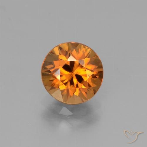 1.90ct 자연스러운 흙빛 오렌지 지르콘, 둥근, VVS