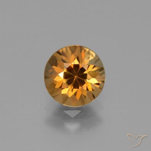 2.18ct 자연스러운 딥 오렌지 지르콘, 둥근, VVS
