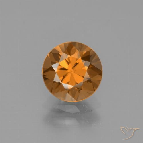 1.76ct 자연스러운 미디엄 오렌지 지르콘, 둥근, VVS-VS