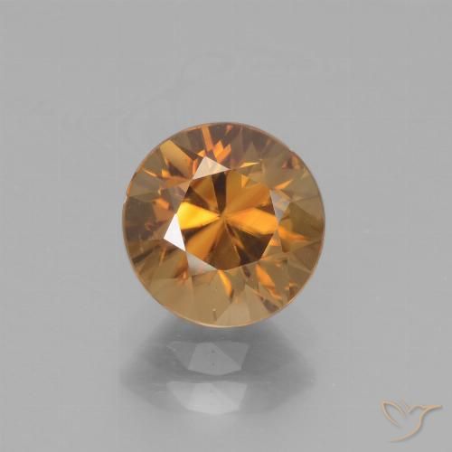 2.40ct 자연스러운 미디엄 오렌지 지르콘, 둥근, VVS