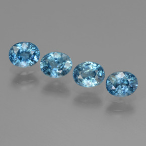 2.44캐럿 천연 블루 지르콘 보석, 타원형 컷, 5×4.1 mm, VS