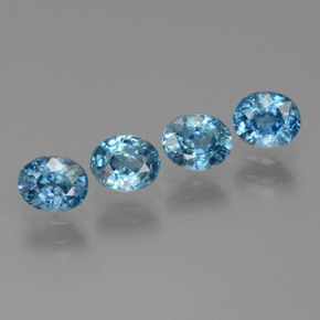 2.44캐럿 천연 블루 지르콘 보석, 타원형 컷, 5×4.1 mm, VS