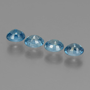 2.44캐럿 천연 블루 지르콘 보석, 타원형 컷, 5×4.1 mm, VS