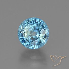4.02캐럿 천연 마야 블루 지르콘, 라운드 컷, 8.18 mm, VS