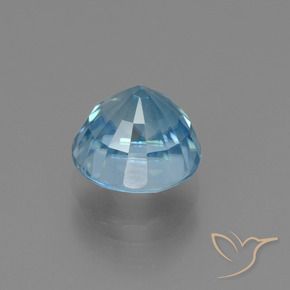 4.02캐럿 천연 마야 블루 지르콘, 라운드 컷, 8.18 mm, VS
