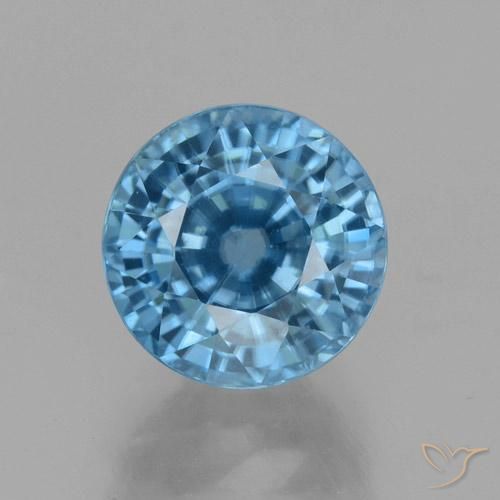 4.52ct 자연스러운 하늘색 지르콘, 둥근, VVS