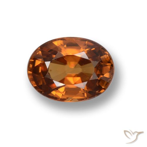 2.05ct 자연스러운 딥브라운오렌지 지르콘, 타원형, VVS-VS
