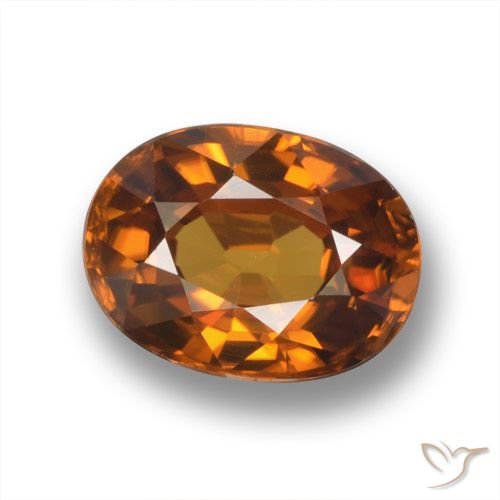 2.16ct 자연스러운 오렌지빛이 도는 갈색 지르콘, 타원형, VVS