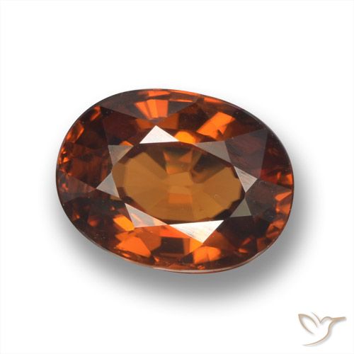 2.04ct 자연스러운 오렌지빛이 도는 갈색 지르콘, 타원형, VVS