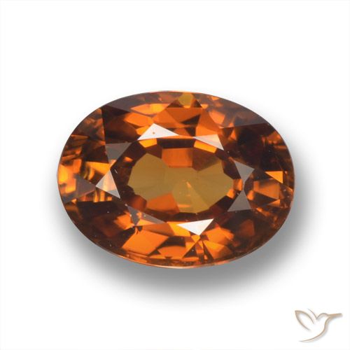 2.10ct 자연스러운 앰버 오렌지 지르콘, 타원형, VVS