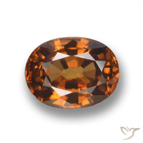 2.02ct 자연스러운 미디엄 다크 오렌지 지르콘, 타원형, VVS