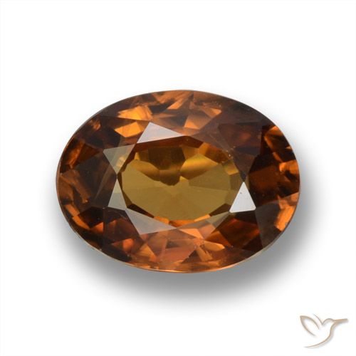 1.66ct 자연스러운 어스 오렌지 지르콘, 타원형, VVS-VS