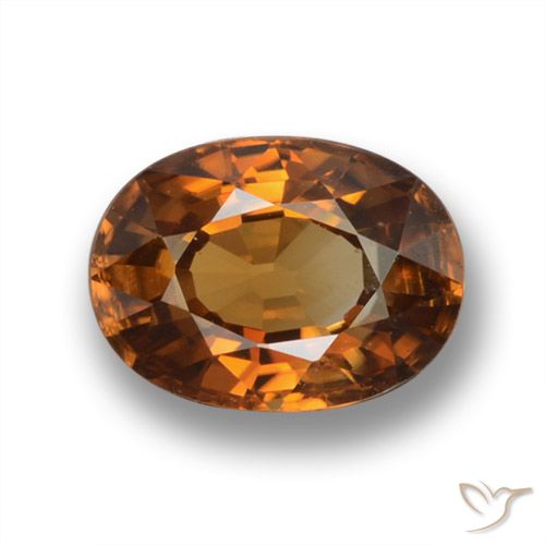 1.99ct 자연스러운 미디엄 다크 오렌지 지르콘, 타원형, VVS-VS
