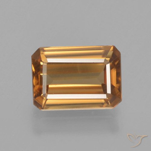 1.35ct 자연스러운 딥 오렌지 지르콘, 에메랄드 컷, VVS