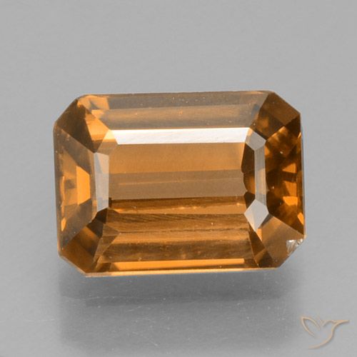 1.41ct 자연스러운 미디엄 오렌지 지르콘, 에메랄드 컷, VS-SI