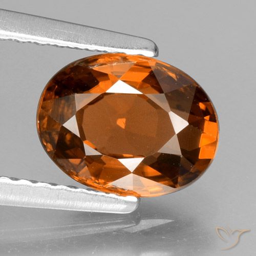 1.85ct 자연스러운 딥 오렌지 지르콘, 타원형, VVS