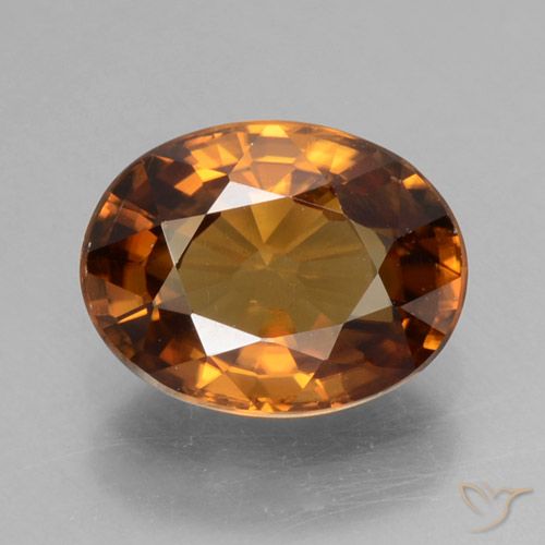 1.85ct 자연스러운 딥 오렌지 지르콘, 타원형, VVS
