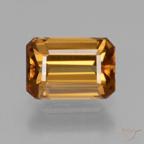 1.44ct 자연스러운 오렌지 브라운 지르콘, 에메랄드 컷, VVS-VS