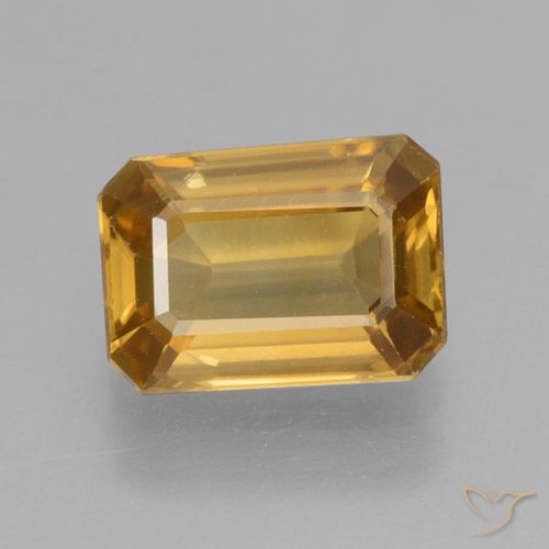 1.38ct 자연스러운 미디엄 오렌지 지르콘, 에메랄드 컷, VVS