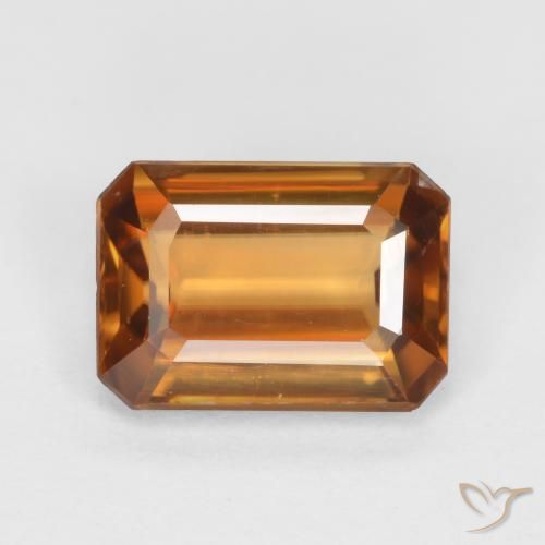 1.27ct 자연스러운 딥 오렌지 지르콘, 에메랄드 컷, VVS-VS