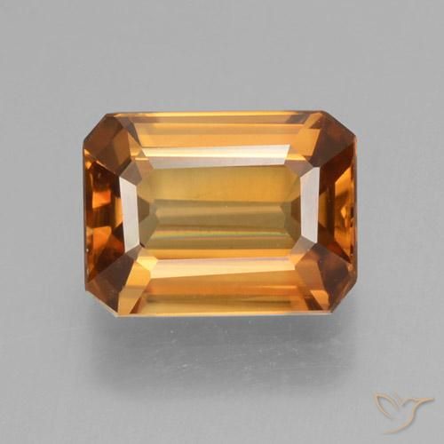 1.45ct 자연스러운 어스 오렌지 지르콘, 에메랄드 컷, VVS
