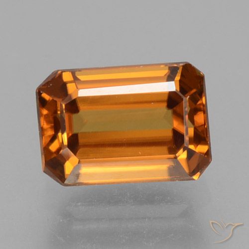 1.19ct 자연스러운 노란 오렌지 지르콘, 에메랄드 컷, VVS