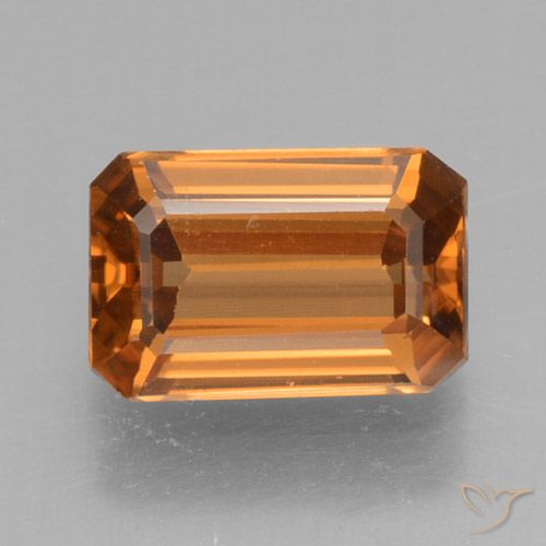 1.22ct 자연스러운 갈색 오렌지 지르콘, 에메랄드 컷, VVS-VS