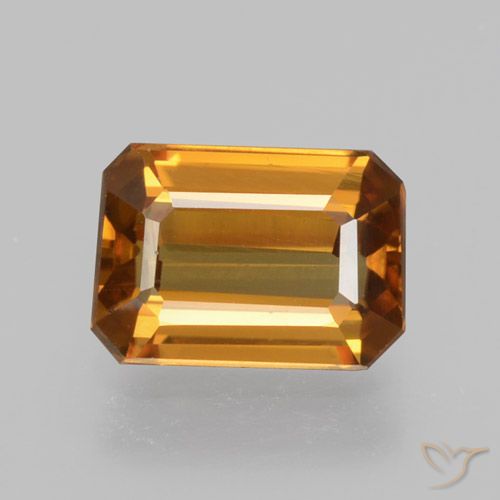 1.40ct 자연스러운 오렌지 브라운 지르콘, 에메랄드 컷, VVS-VS