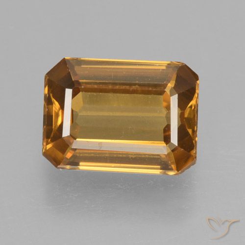 1.43ct 자연스러운 오렌지 브라운 지르콘, 에메랄드 컷, VVS