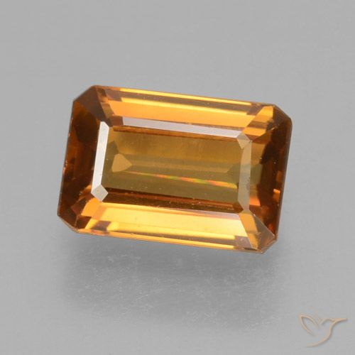 1.35ct 자연스러운 오렌지 브라운 지르콘, 에메랄드 컷, VVS