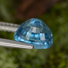 3.49캐럿 천연 블루 지르콘, 타원형 컷, 8×7 mm, VS