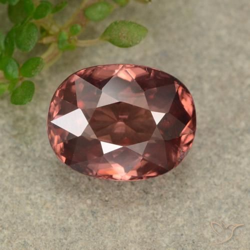 3.51ct 자연스러운 딥 레드 지르콘, 타원형, VVS-VS